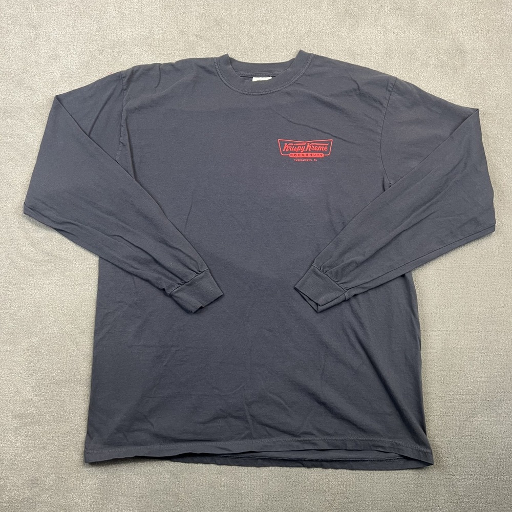 Comfort Colors Krispy Kreme Long Sleeve Shirt Mens XL Gray Cotton Tuscaloosa AL
